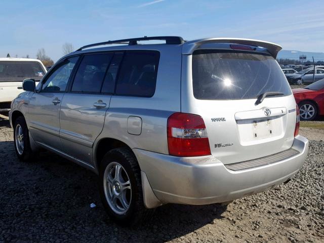 JTEEP21A640007086 - 2004 TOYOTA HIGHLANDER SILVER photo 3