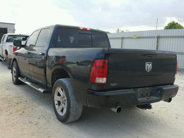 1C6RD6PT9CS300778 - 2012 DODGE RAM 1500 L BLACK photo 3