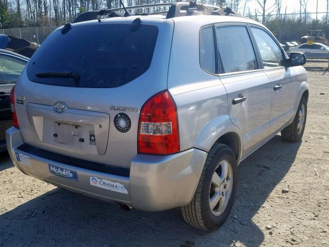 KM8JM12B05U151350 - 2005 HYUNDAI TUCSON GL SILVER photo 4