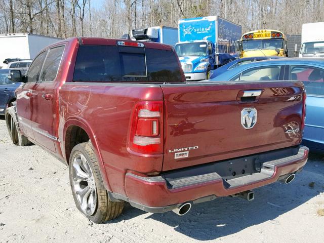 1C6SRFHT9KN549595 - 2019 RAM 1500 LIMIT BURGUNDY photo 3