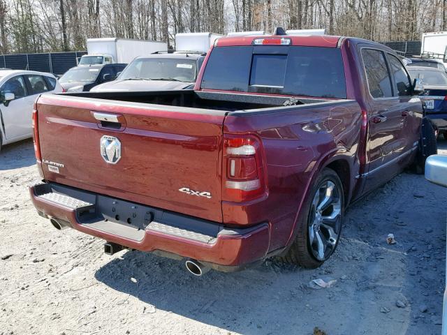 1C6SRFHT9KN549595 - 2019 RAM 1500 LIMIT BURGUNDY photo 4