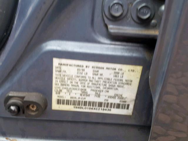 1N4DL01D6XC218436 - 1999 NISSAN ALTIMA XE BLUE photo 10