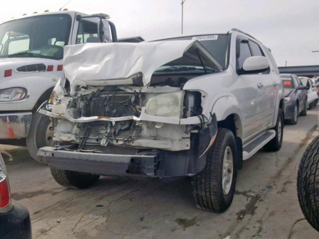 5TDZT38A21S039216 - 2001 TOYOTA SEQUOIA LI WHITE photo 2