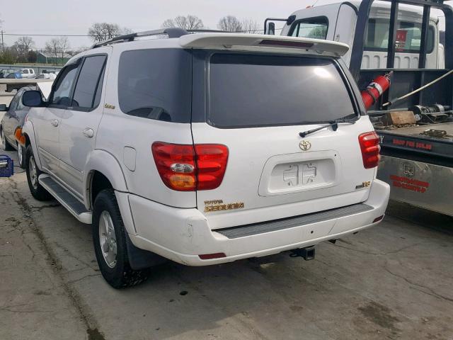 5TDZT38A21S039216 - 2001 TOYOTA SEQUOIA LI WHITE photo 3