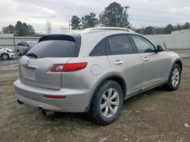 JNRAS08W54X219668 - 2004 INFINITI FX35 GRAY photo 4