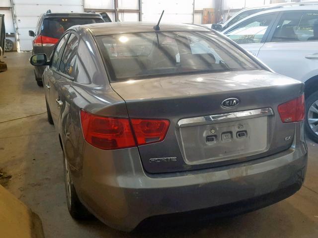 KNAFU4A21A5095448 - 2010 KIA FORTE EX GRAY photo 3