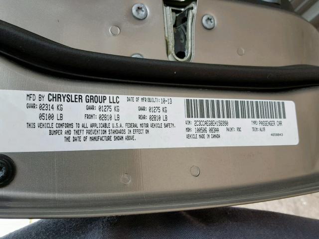 2C3CCAEG8EH156990 - 2014 CHRYSLER 300C GRAY photo 10