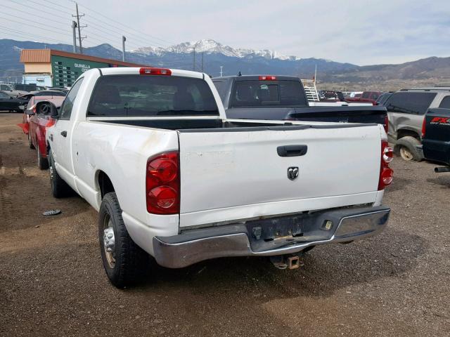 3D7KR26D17G766660 - 2007 DODGE RAM 2500 S WHITE photo 3