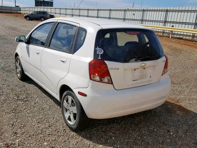 KL1TD66657B759376 - 2007 CHEVROLET AVEO BASE თეთრი ფოტო 3