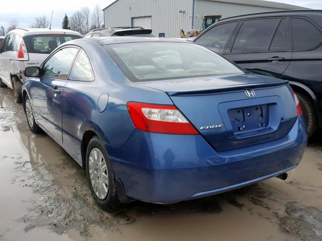 2HGFG11306H006598 - 2006 HONDA CIVIC DX V BLUE photo 3