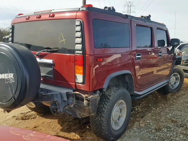 5GRGN23U74H107188 - 2004 HUMMER H2 BURGUNDY photo 4