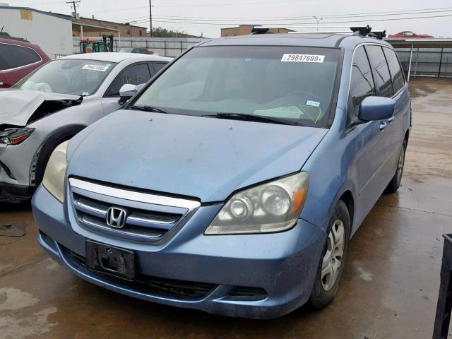 5FNRL38746B080785 - 2006 HONDA ODYSSEY EX BLUE photo 2