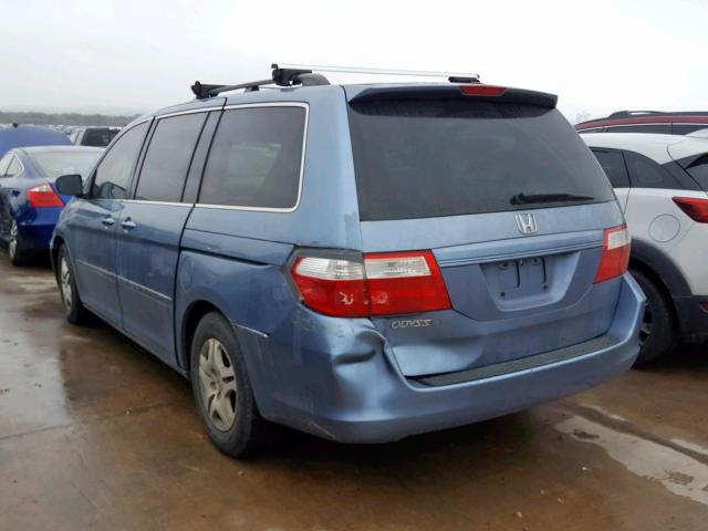 5FNRL38746B080785 - 2006 HONDA ODYSSEY EX BLUE photo 3