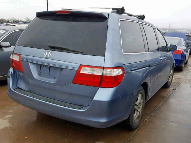 5FNRL38746B080785 - 2006 HONDA ODYSSEY EX BLUE photo 4