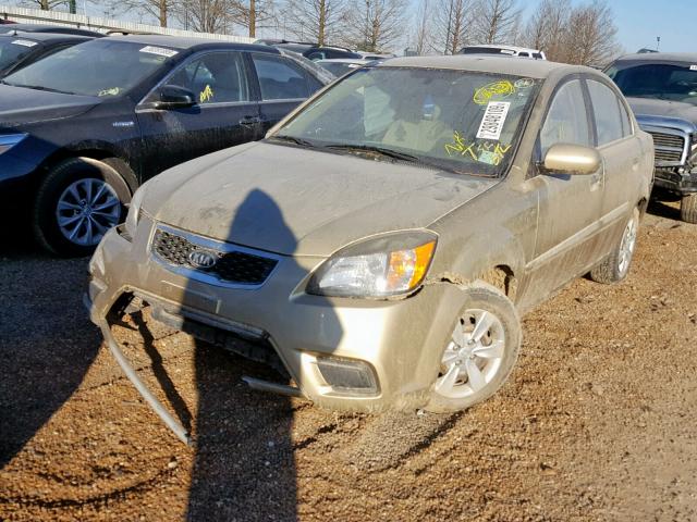 KNADH4A34A6646986 - 2010 KIA RIO LX TAN photo 2