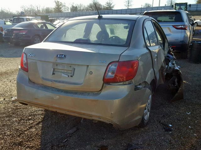 KNADH4A34A6646986 - 2010 KIA RIO LX TAN photo 4