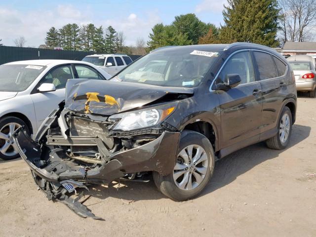 5J6RM4H72DL014307 - 2013 HONDA CR-V EXL BROWN photo 2