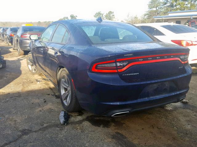 2C3CDXHG8FH870163 - 2015 DODGE CHARGER SX BLUE photo 3