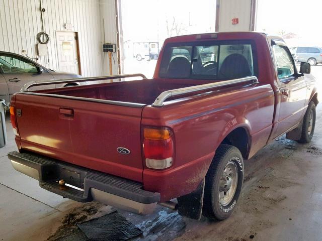 1FTYR10U5WUD04721 - 1998 FORD RANGER BURGUNDY photo 4