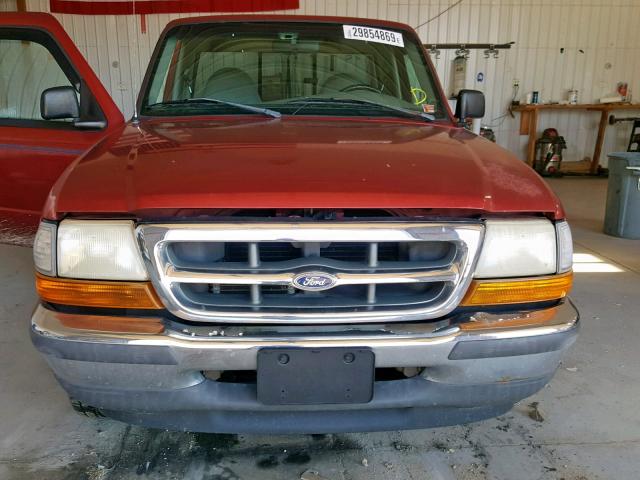 1FTYR10U5WUD04721 - 1998 FORD RANGER BURGUNDY photo 9