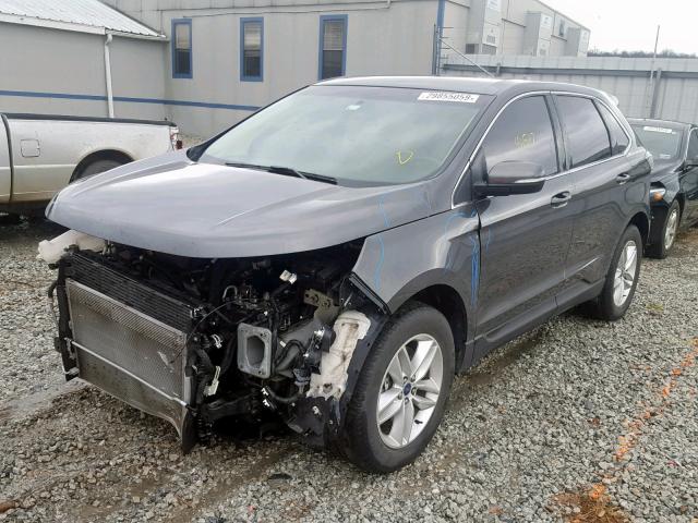 2FMTK4J85FBC02077 - 2015 FORD EDGE SEL CHARCOAL photo 2