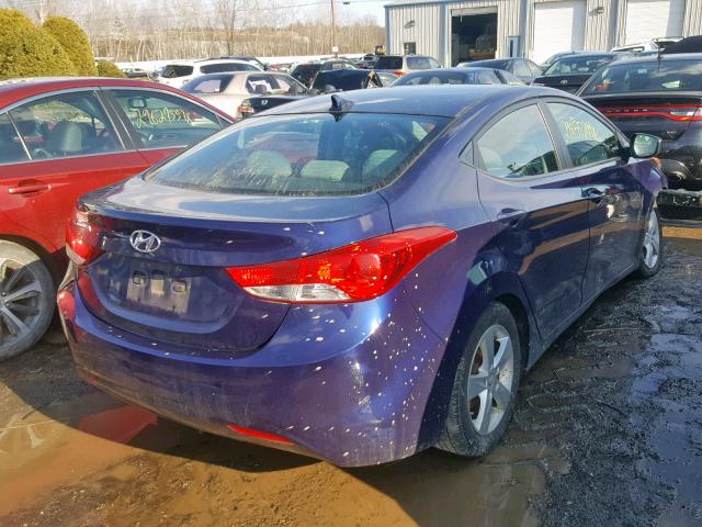 5NPDH4AE1CH096983 - 2012 HYUNDAI ELANTRA BLUE photo 4