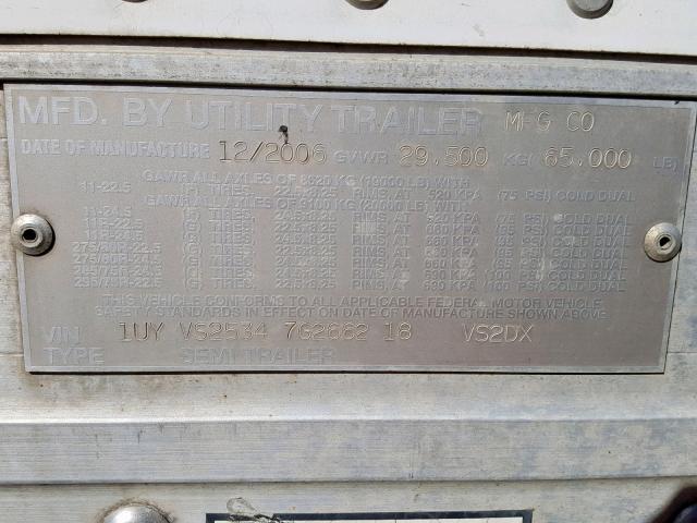 1UYVS25347G266218 - 2007 UTILITY DRY VAN WHITE photo 10