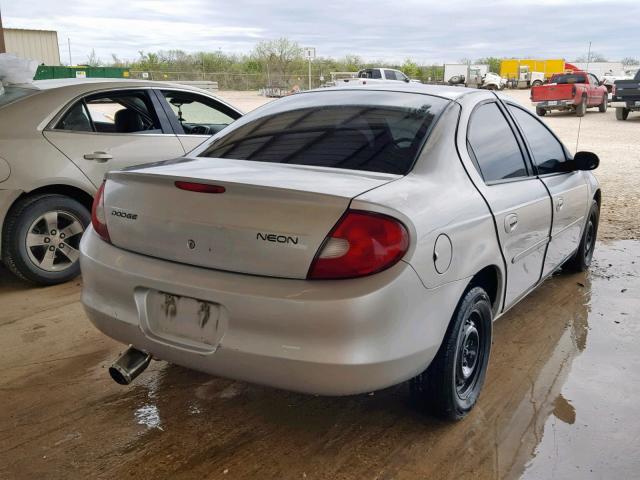 1B3ES26C12D627932 - 2002 DODGE NEON SILVER photo 4