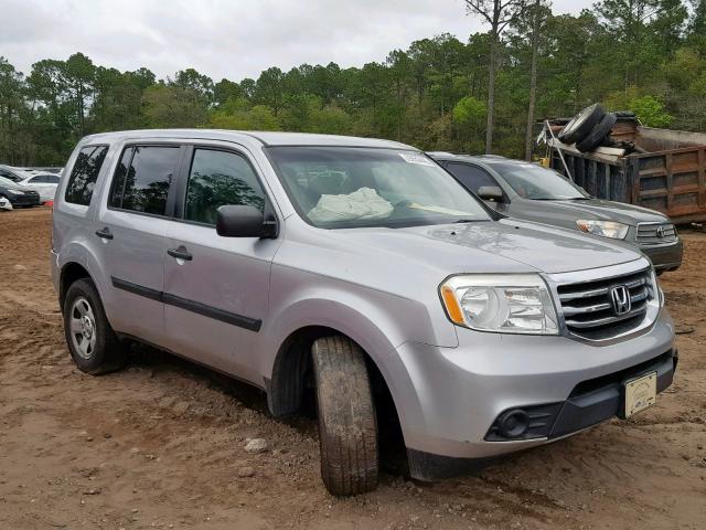 5FNYF3H21DB040765 - 2013 HONDA PILOT LX SILVER photo 1