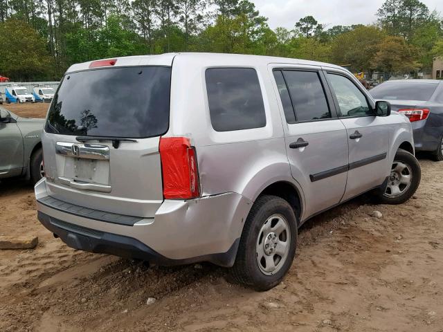 5FNYF3H21DB040765 - 2013 HONDA PILOT LX SILVER photo 4