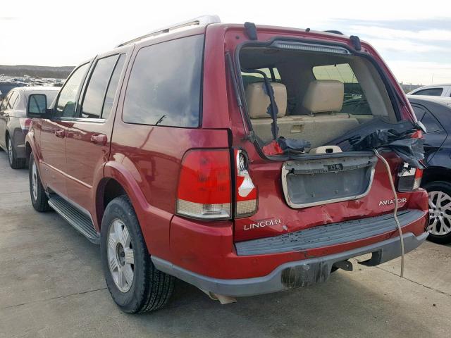 5LMEU68H85ZJ13679 - 2005 LINCOLN AVIATOR 勃艮第红 照片 3