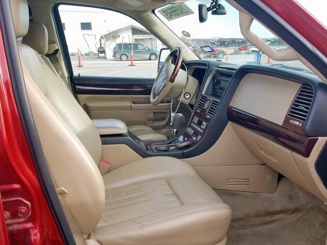5LMEU68H85ZJ13679 - 2005 LINCOLN AVIATOR 勃艮第红 照片 5