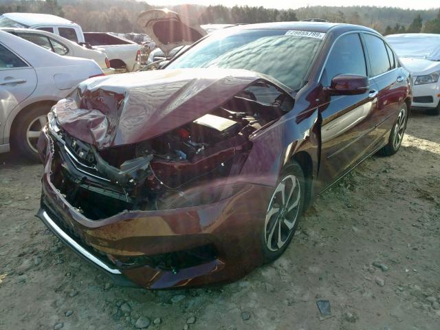 1HGCR2F86HA189403 - 2017 HONDA ACCORD EXL BURGUNDY photo 2