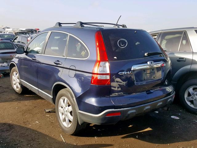 JHLRE38717C076141 - 2007 HONDA CR-V EXL BLUE photo 3