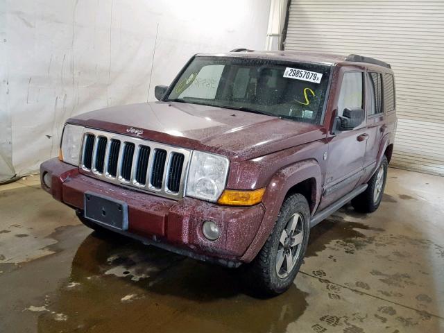 1J8HG48P77C621468 - 2007 JEEP COMMANDER BURGUNDY photo 2
