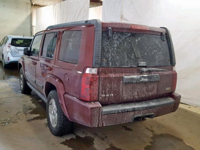 1J8HG48P77C621468 - 2007 JEEP COMMANDER BURGUNDY photo 3