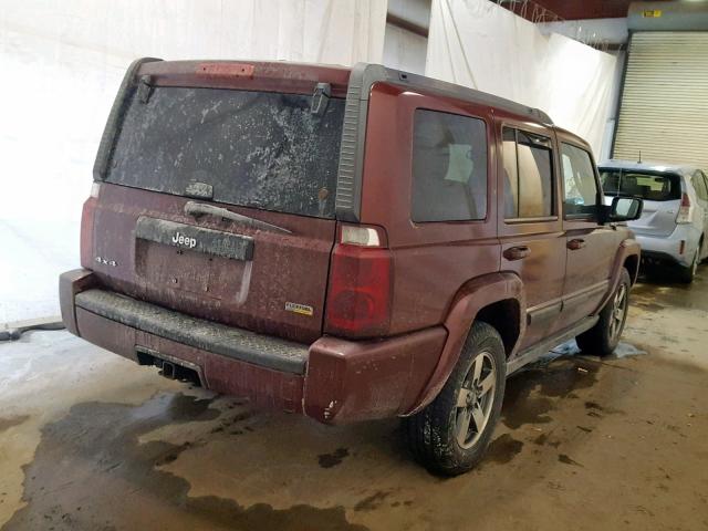 1J8HG48P77C621468 - 2007 JEEP COMMANDER BURGUNDY photo 4