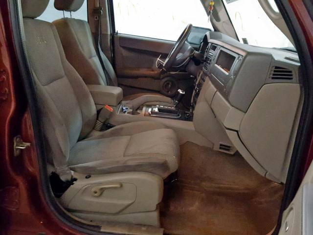 1J8HG48P77C621468 - 2007 JEEP COMMANDER BURGUNDY photo 5