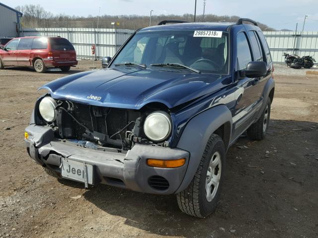 1J4GL48K43W517512 - 2003 JEEP LIBERTY SP BLUE photo 2