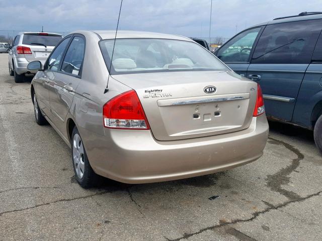 KNAFE121385494888 - 2008 KIA SPECTRA EX BROWN photo 3