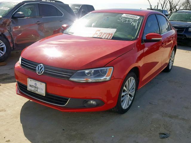 3VWLL7AJ0DM406235 - 2013 VOLKSWAGEN JETTA TDI RED photo 2