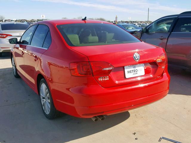 3VWLL7AJ0DM406235 - 2013 VOLKSWAGEN JETTA TDI RED photo 3