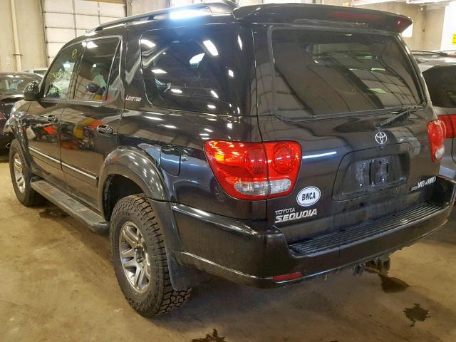 5TDBT48A45S235350 - 2005 TOYOTA SEQUOIA LI BLACK photo 3