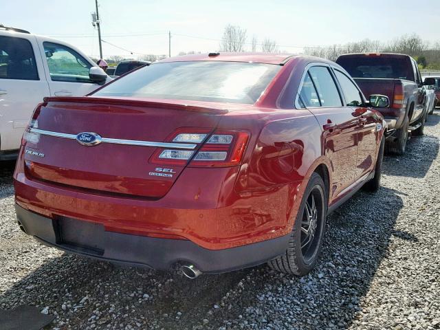 1FAHP2E80EG147822 - 2014 FORD TAURUS SEL RED photo 4