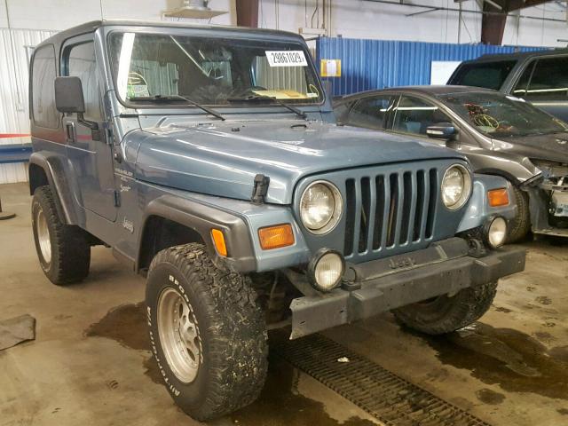 1J4FY19SXXP414105 - 1999 JEEP WRANGLER / BLUE photo 1