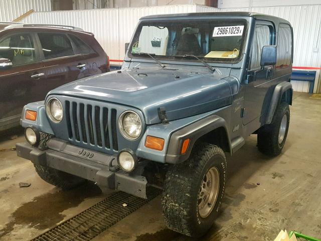 1J4FY19SXXP414105 - 1999 JEEP WRANGLER / BLUE photo 2