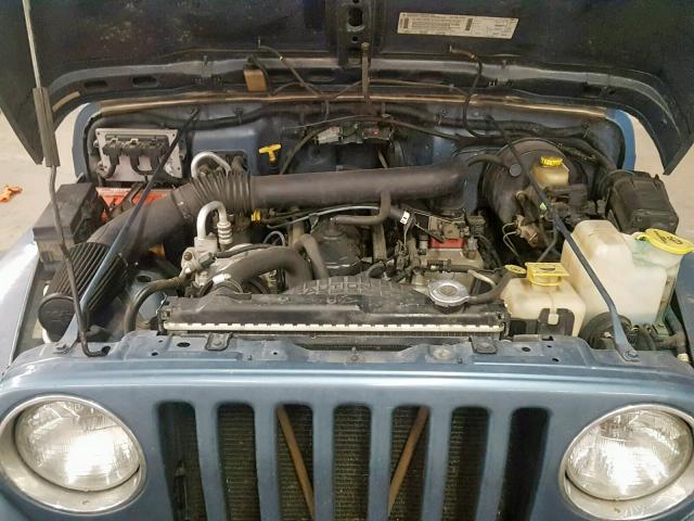 1J4FY19SXXP414105 - 1999 JEEP WRANGLER / BLUE photo 7