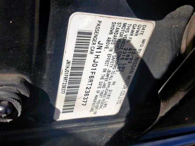 JN1HJ01F6RT236377 - 1994 NISSAN MAXIMA GXE BLACK photo 10