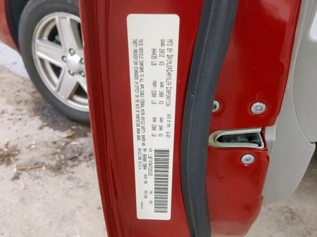 1J8FT47047D391633 - 2007 JEEP COMPASS RED photo 10