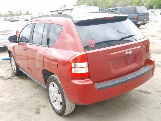 1J8FT47047D391633 - 2007 JEEP COMPASS RED photo 3